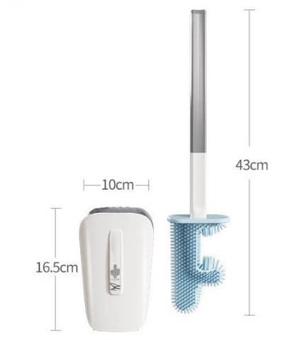 Bacterial toilet brush with disinfection head