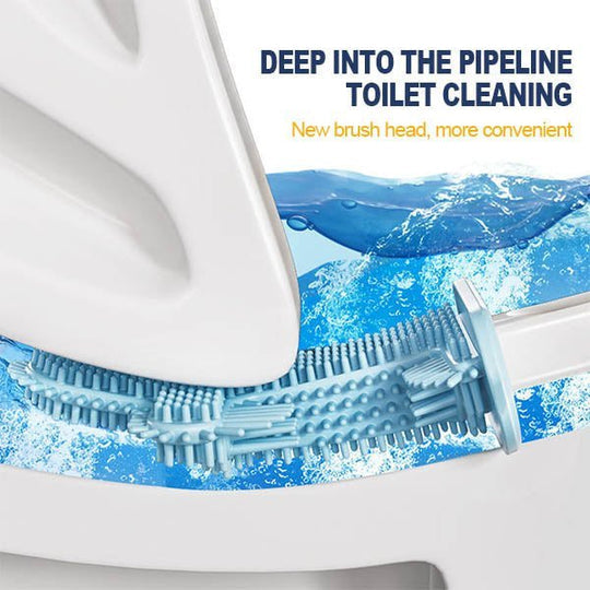 Bacterial toilet brush with disinfection head