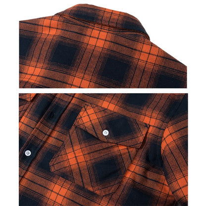 Men's fleece shirt jacket made of checkered flannel