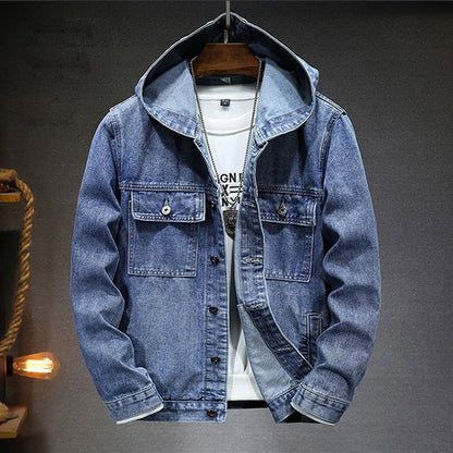 Denim hooded jacket